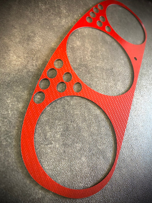 Real Red Twill Carbon Fiber Gauge Cluster Bezel Skin for Honda Civic 6th gen 96-00