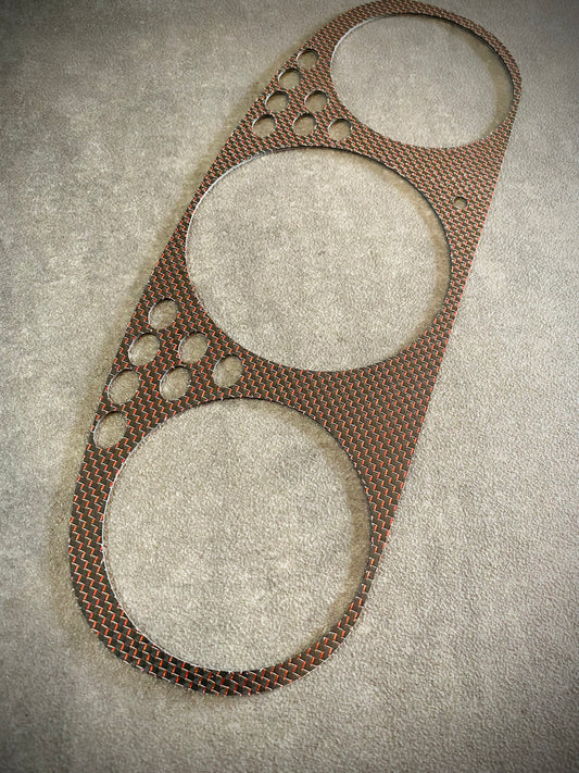 Real Red Plain Carbon Fiber Gauge Cluster Bezel Skin for Honda Civic 6th gen 96-00