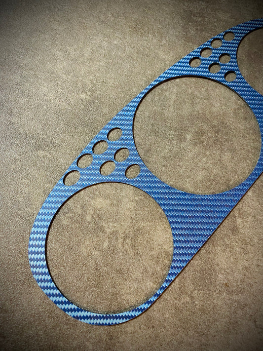 Real Blue Twill Carbon Fiber Gauge Cluster Bezel Skin for Honda Civic 6th gen 96-00