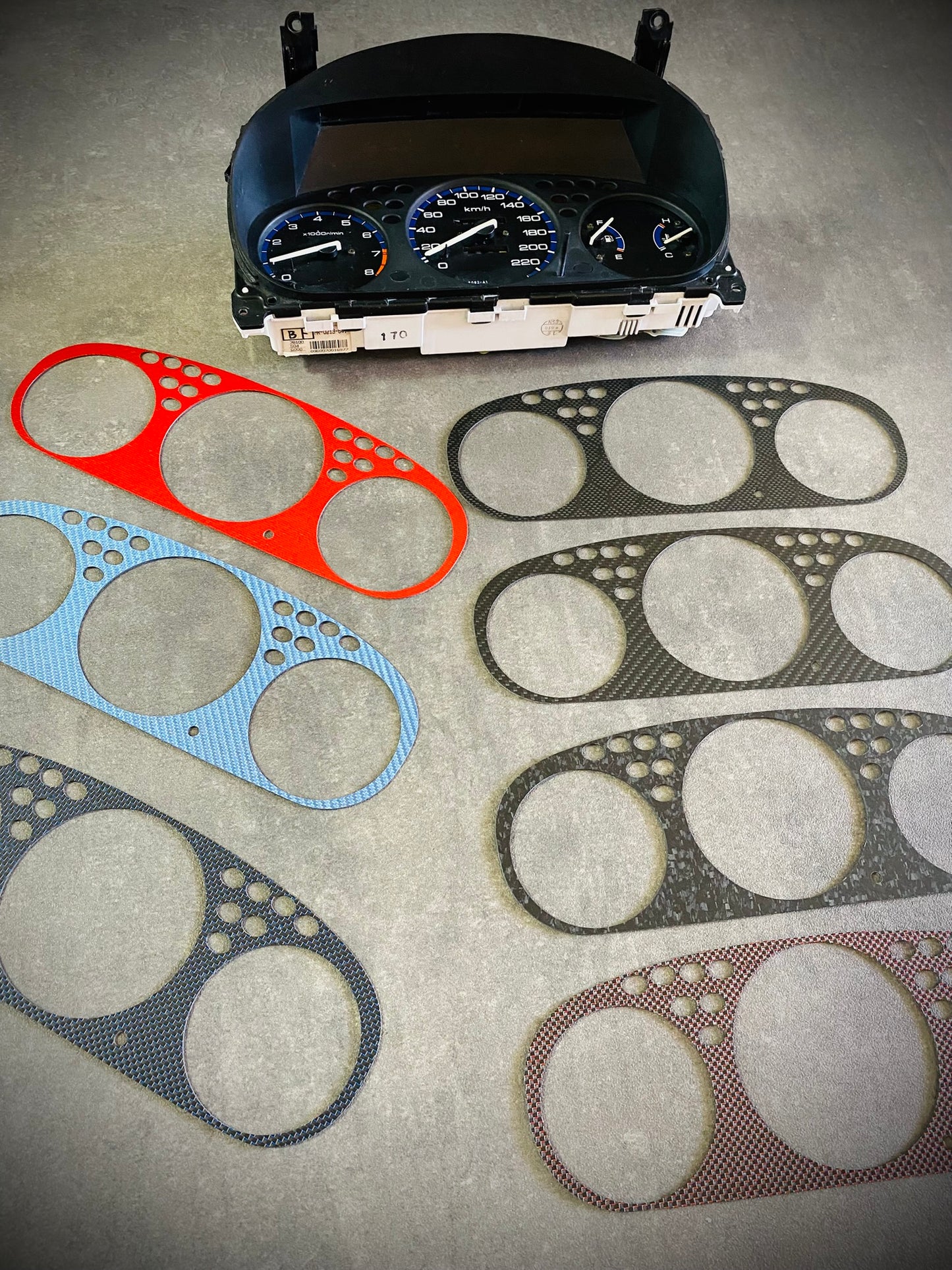 Real Red Twill Carbon Fiber Gauge Cluster Bezel Skin for Honda Civic 6th gen 96-00