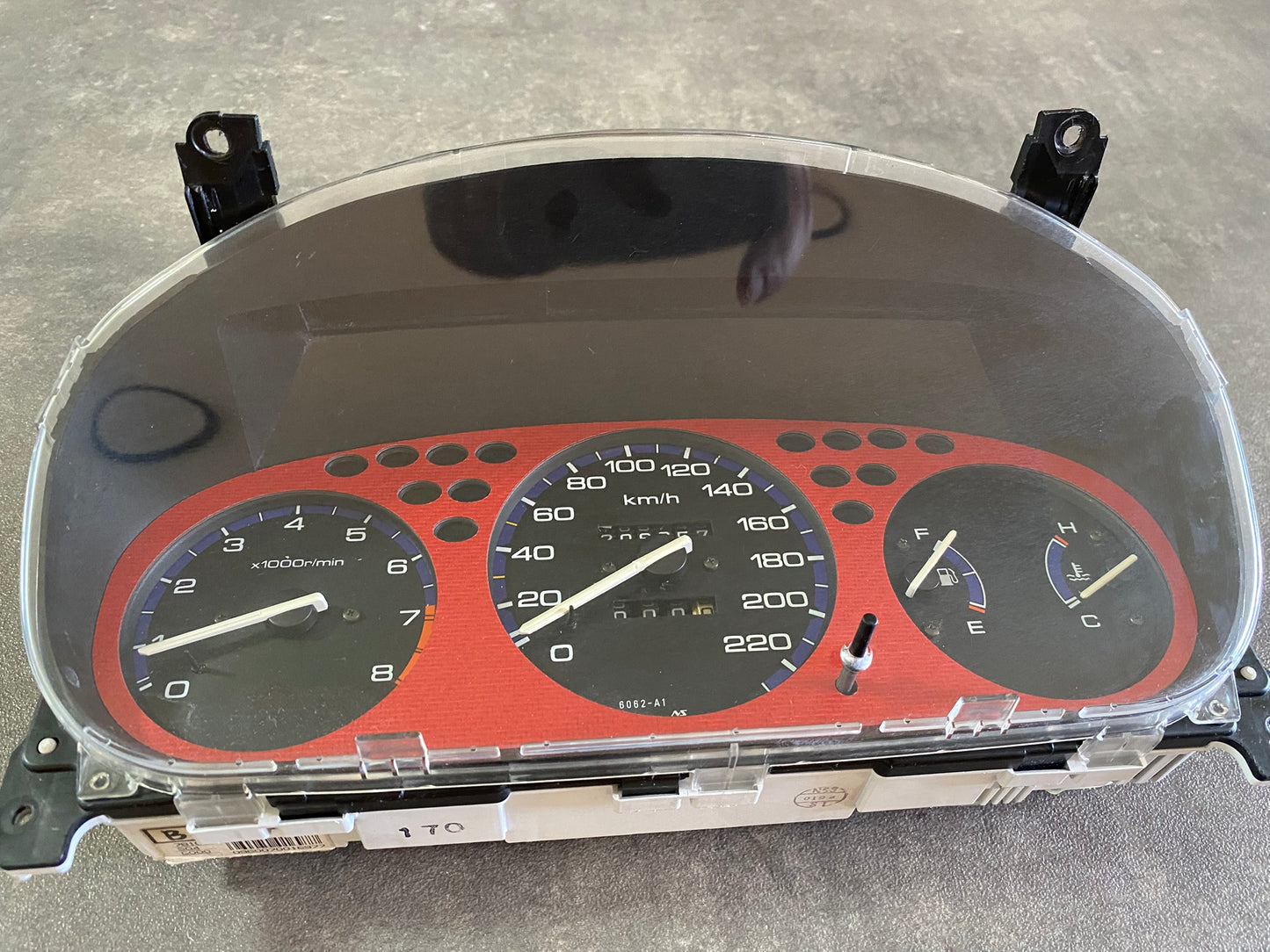 Real Red Twill Carbon Fiber Gauge Cluster Bezel Skin for Honda Civic 6th gen 96-00