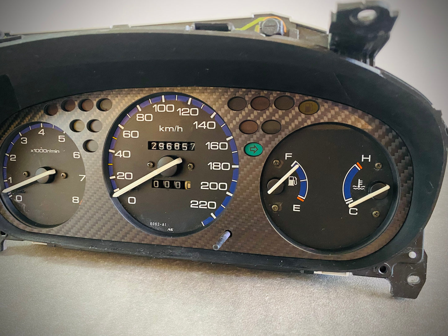 Real Carbon Fiber Gauge Cluster Bezel Skin for Honda Civic 6th gen 96-00