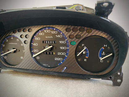 Real Carbon Fiber Gauge Cluster Bezel Skin for Honda Civic 6th gen 96-00