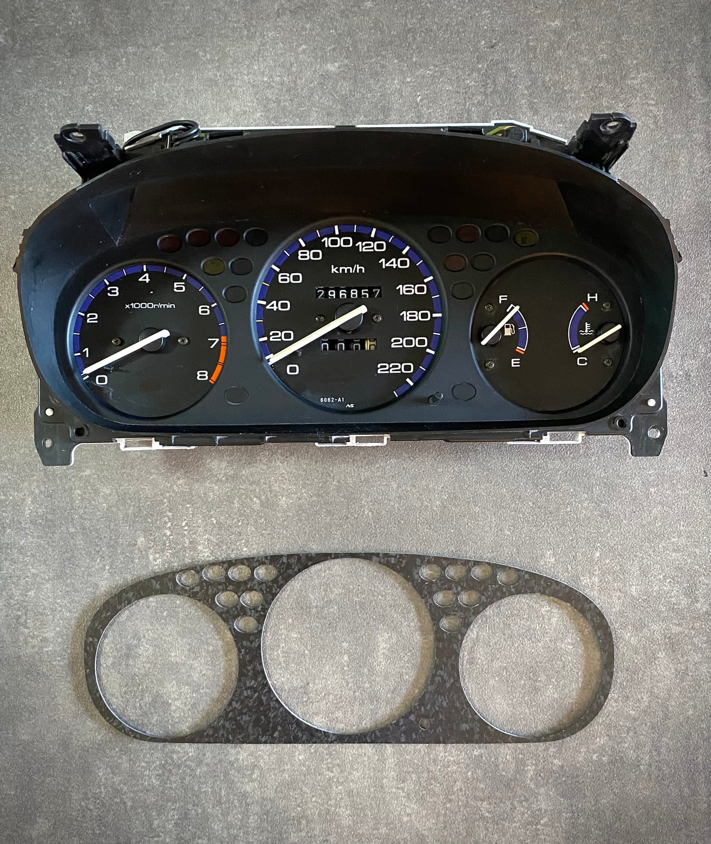 Real Forged Carbon Fiber Gauge Cluster Bezel Skin for Honda Civic 6th gen 96-00