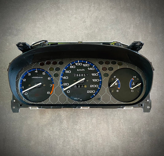 Real Honeycomb Carbon Fiber Gauge Cluster Bezel Skin for Honda Civic 6th gen 96-00
