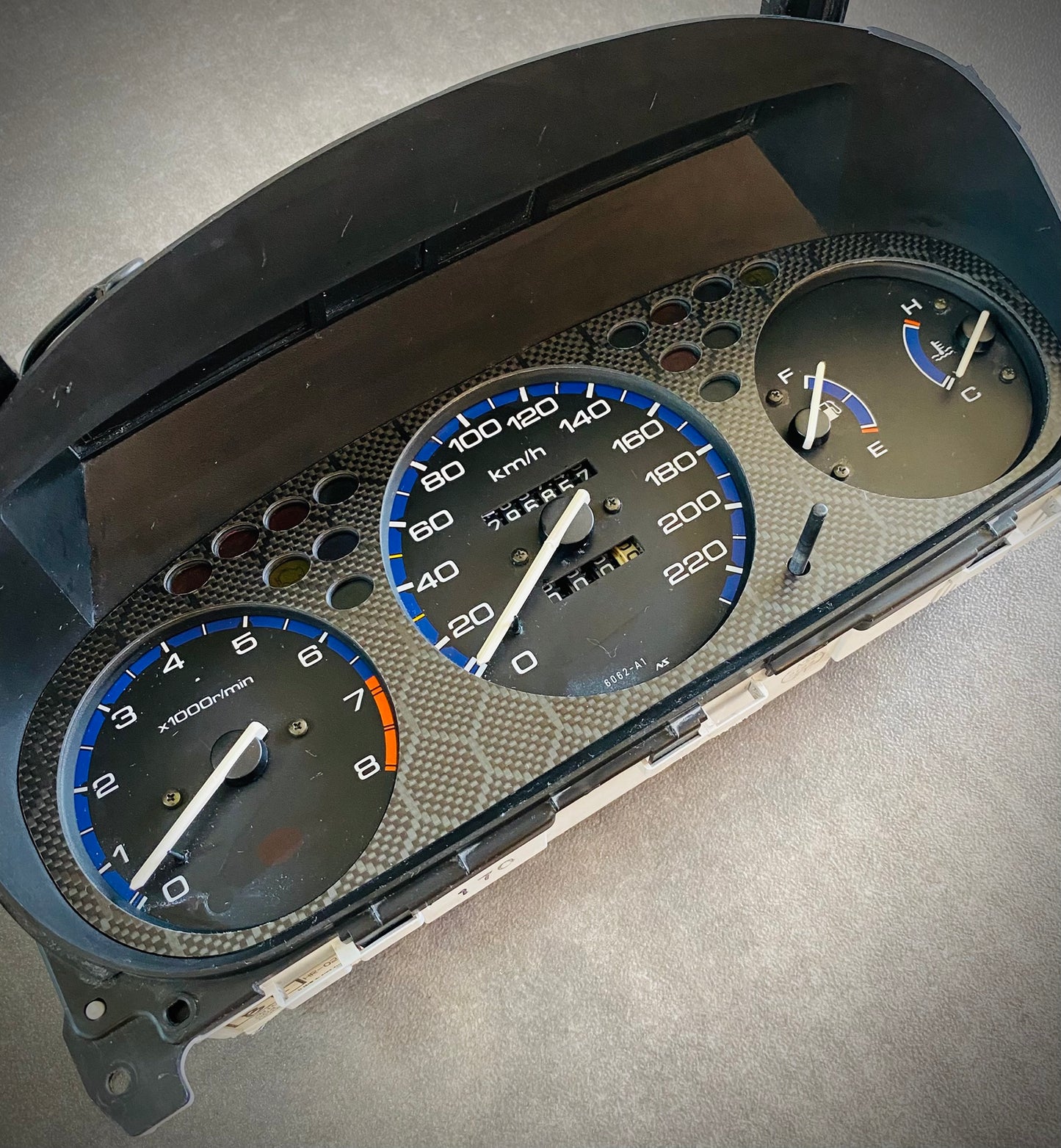 Real Honeycomb Carbon Fiber Gauge Cluster Bezel Skin for Honda Civic 6th gen 96-00