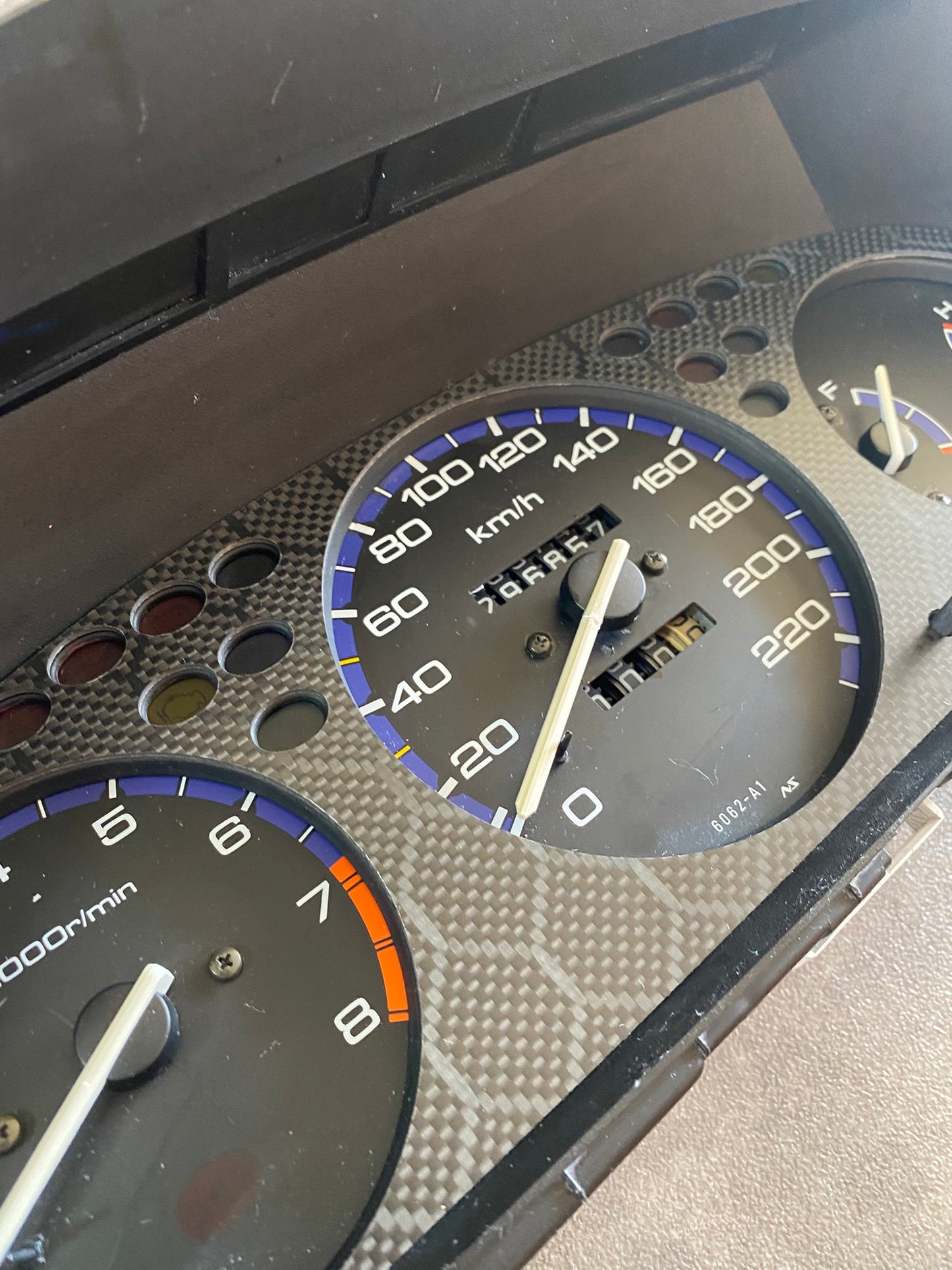 Real Honeycomb Carbon Fiber Gauge Cluster Bezel Skin for Honda Civic 6th gen 96-00