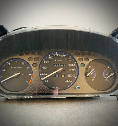 Real Honeycomb Carbon Fiber Gauge Cluster Bezel Skin for Honda Civic 6th gen 96-00