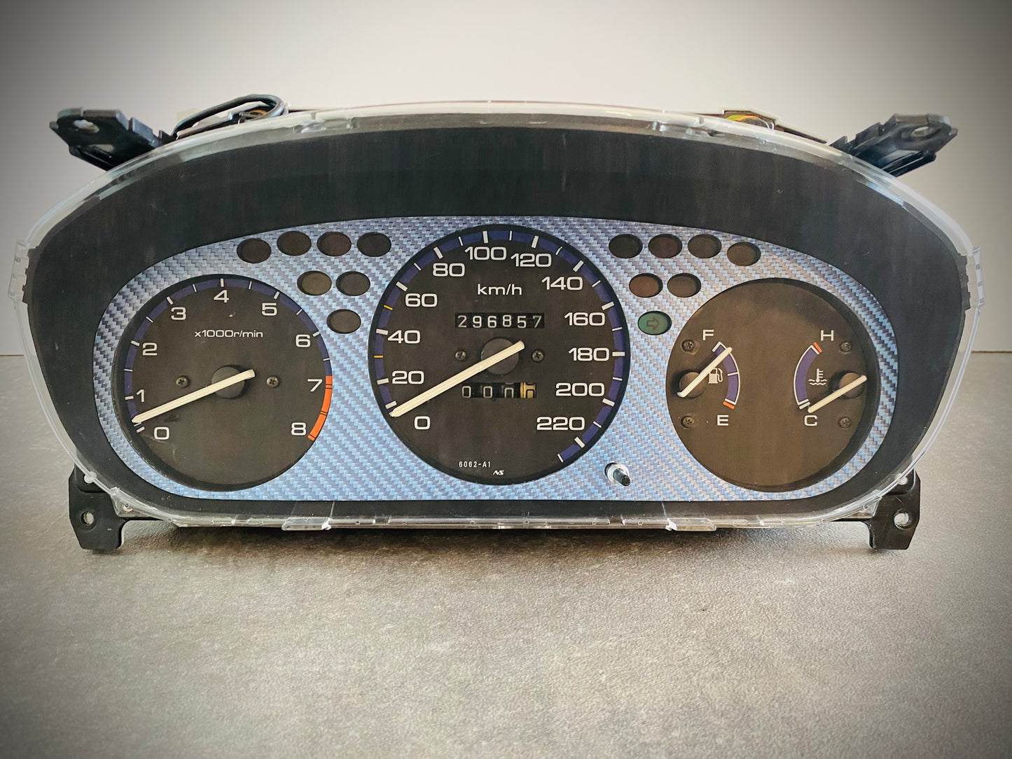 Real Blue Twill Carbon Fiber Gauge Cluster Bezel Skin for Honda Civic 6th gen 96-00