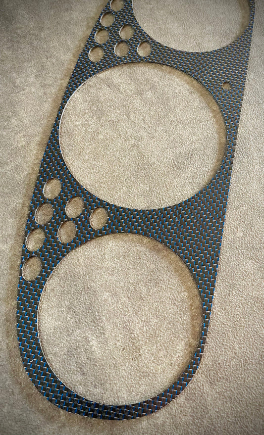 Real Blue Plain Carbon Fiber Gauge Cluster Bezel Skin for Honda Civic 6th gen 96-00
