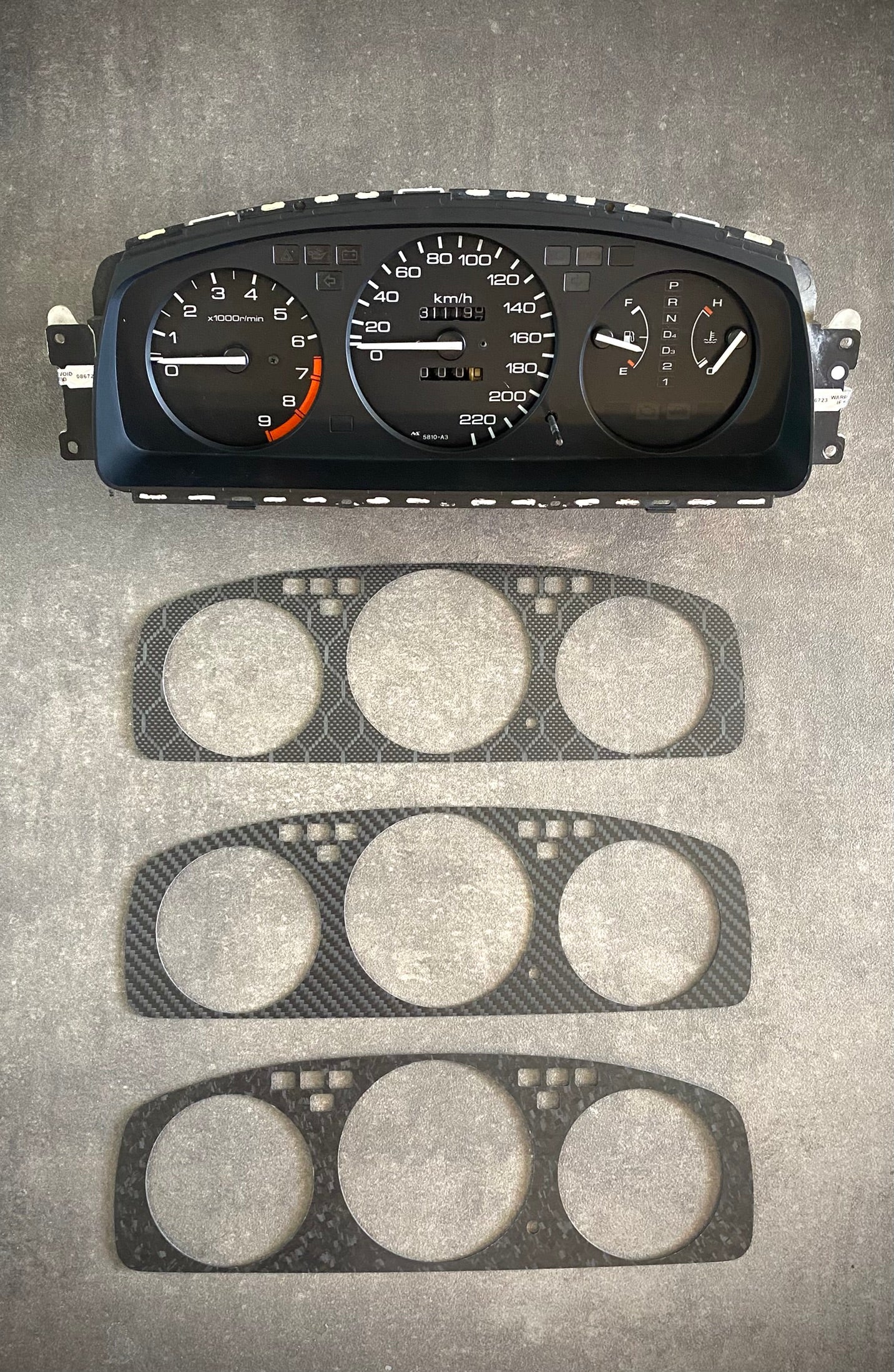 Real Carbon Fiber Gauge Cluster Bezel Skin for Honda Civic 5th gen 92-95