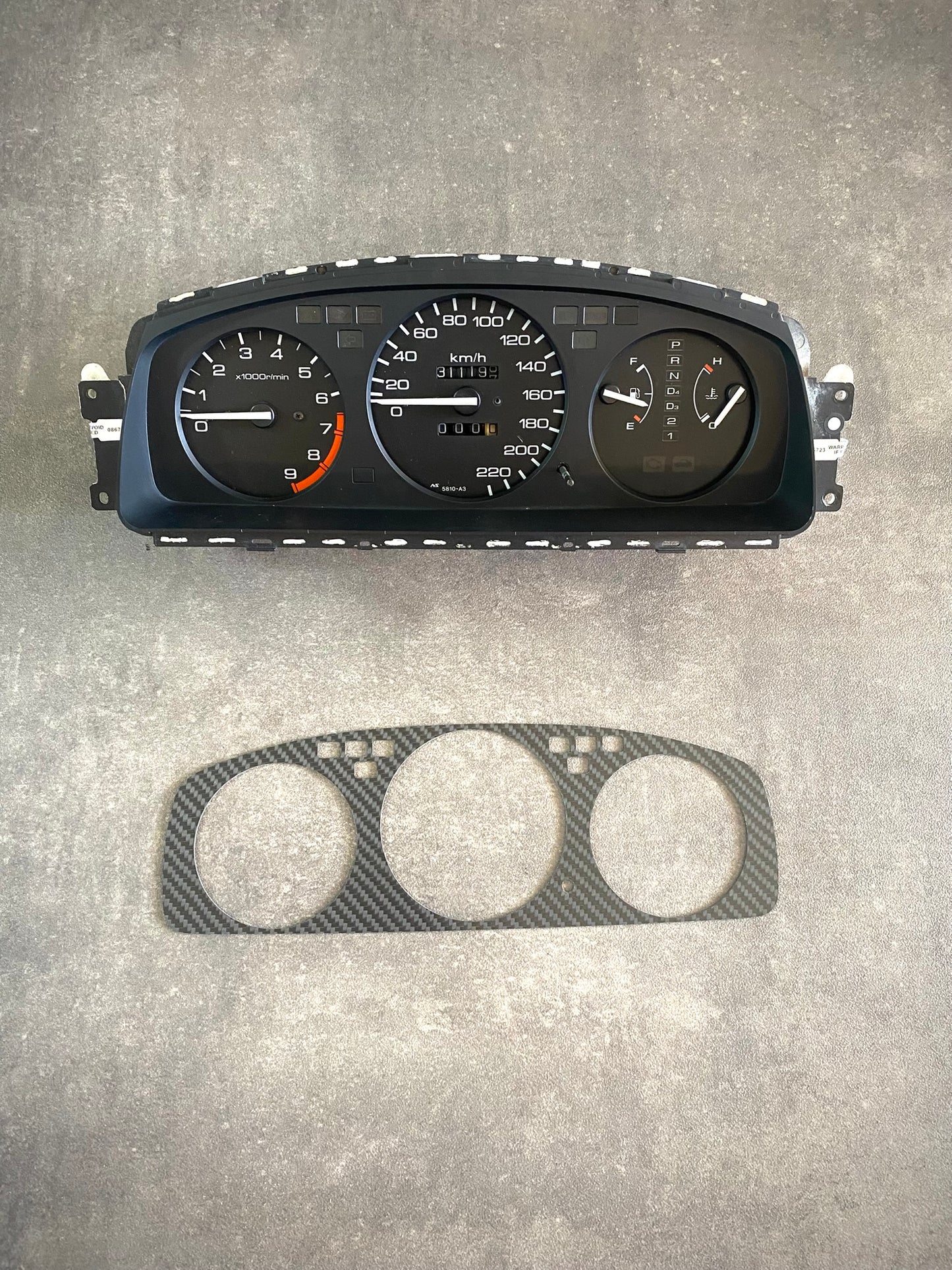 Real Carbon Fiber Gauge Cluster Bezel Skin for Honda Civic 5th gen 92-95
