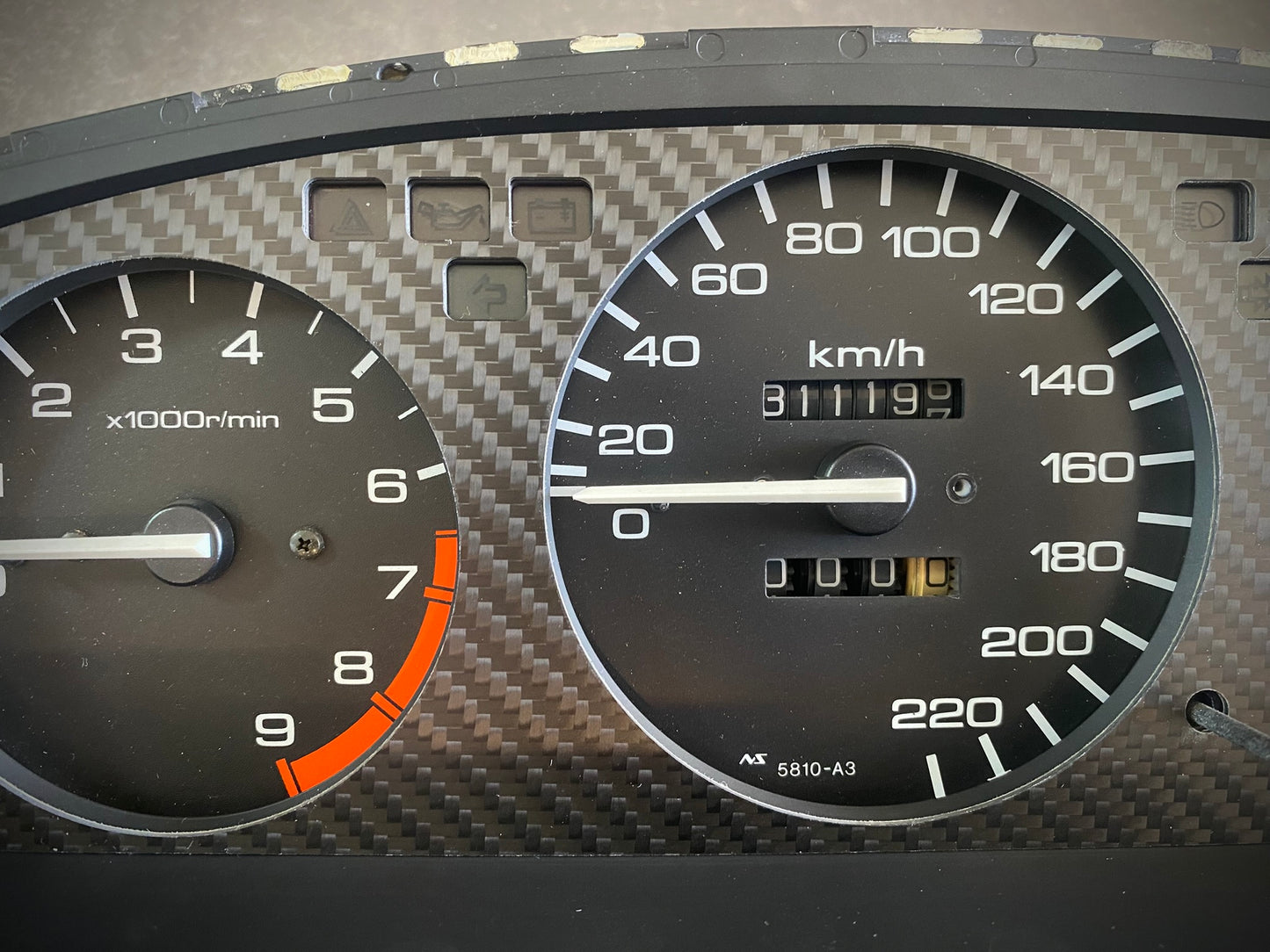 Real Carbon Fiber Gauge Cluster Bezel Skin for Honda Civic 5th gen 92-95