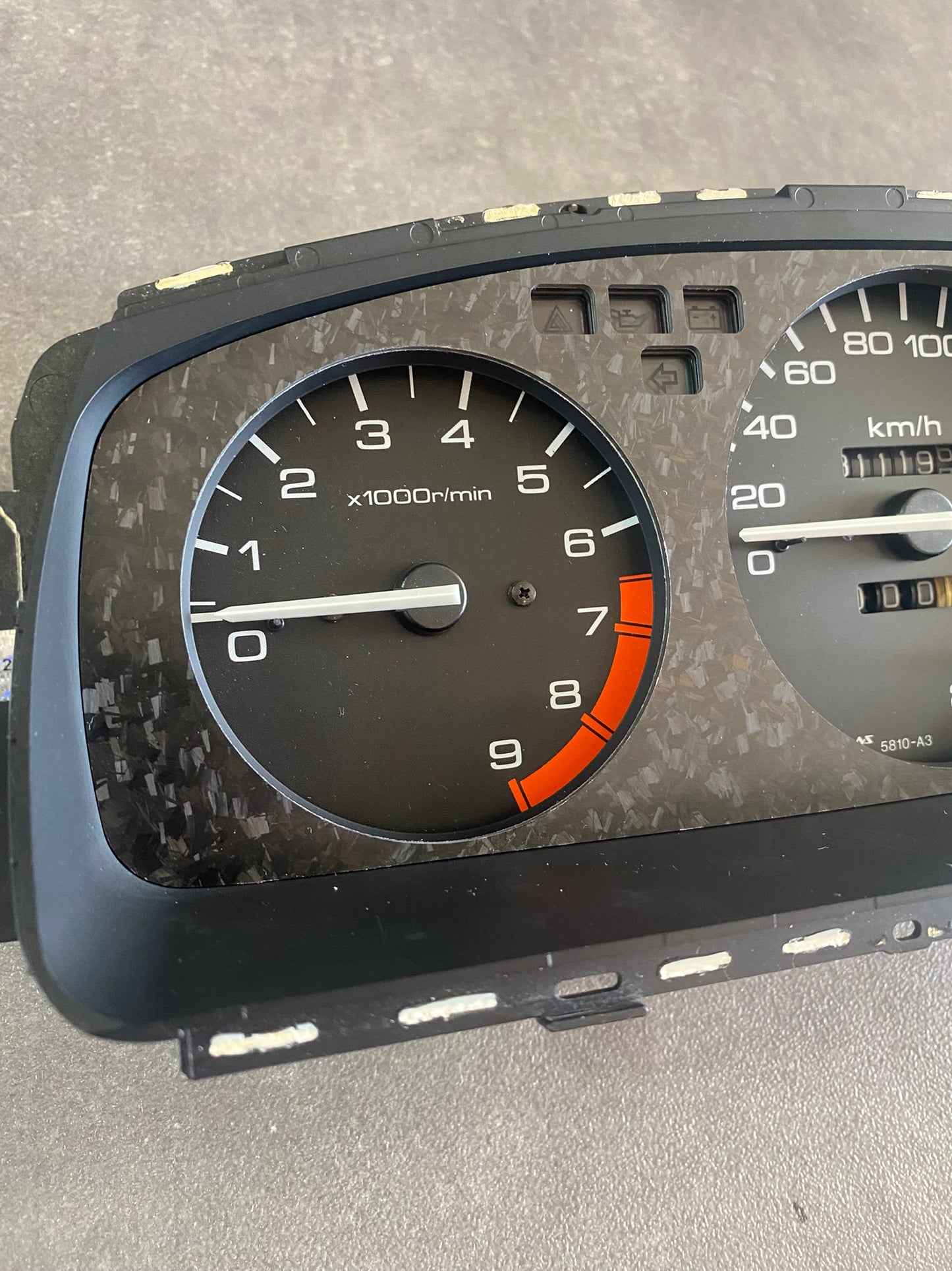 Real Forged Carbon Fiber Gauge Cluster Bezel Skin for Honda Civic 5th gen 92-95