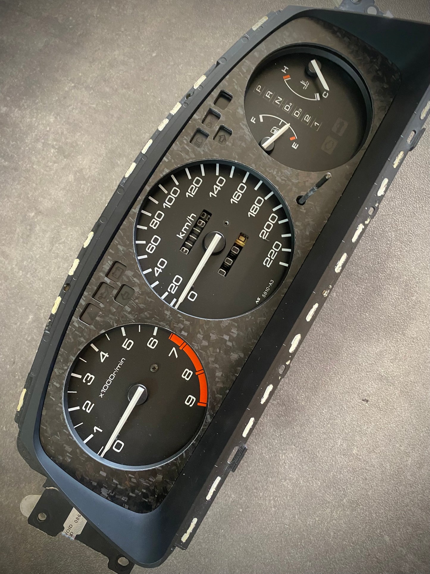 Real Forged Carbon Fiber Gauge Cluster Bezel Skin for Honda Civic 5th gen 92-95