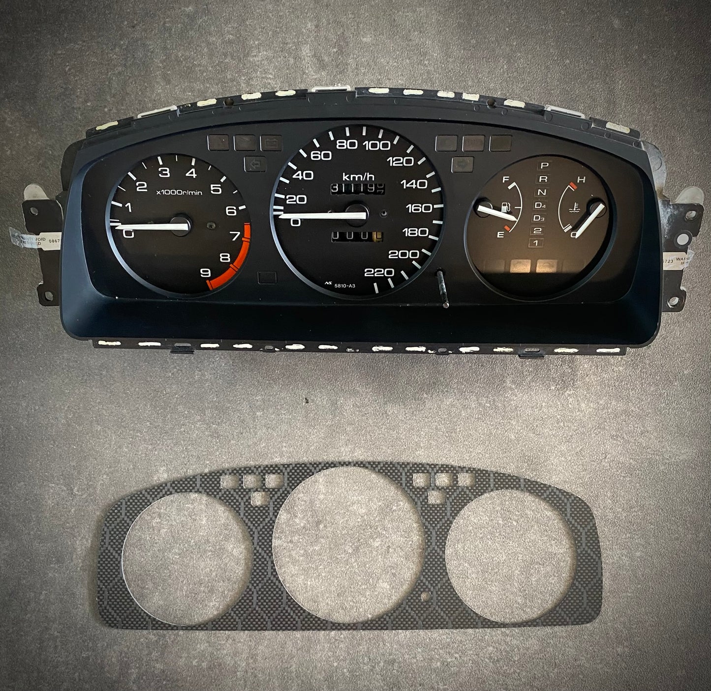 Real Honeycomb Carbon Fiber Gauge Cluster Bezel Skin for Honda Civic 5th gen 92-95