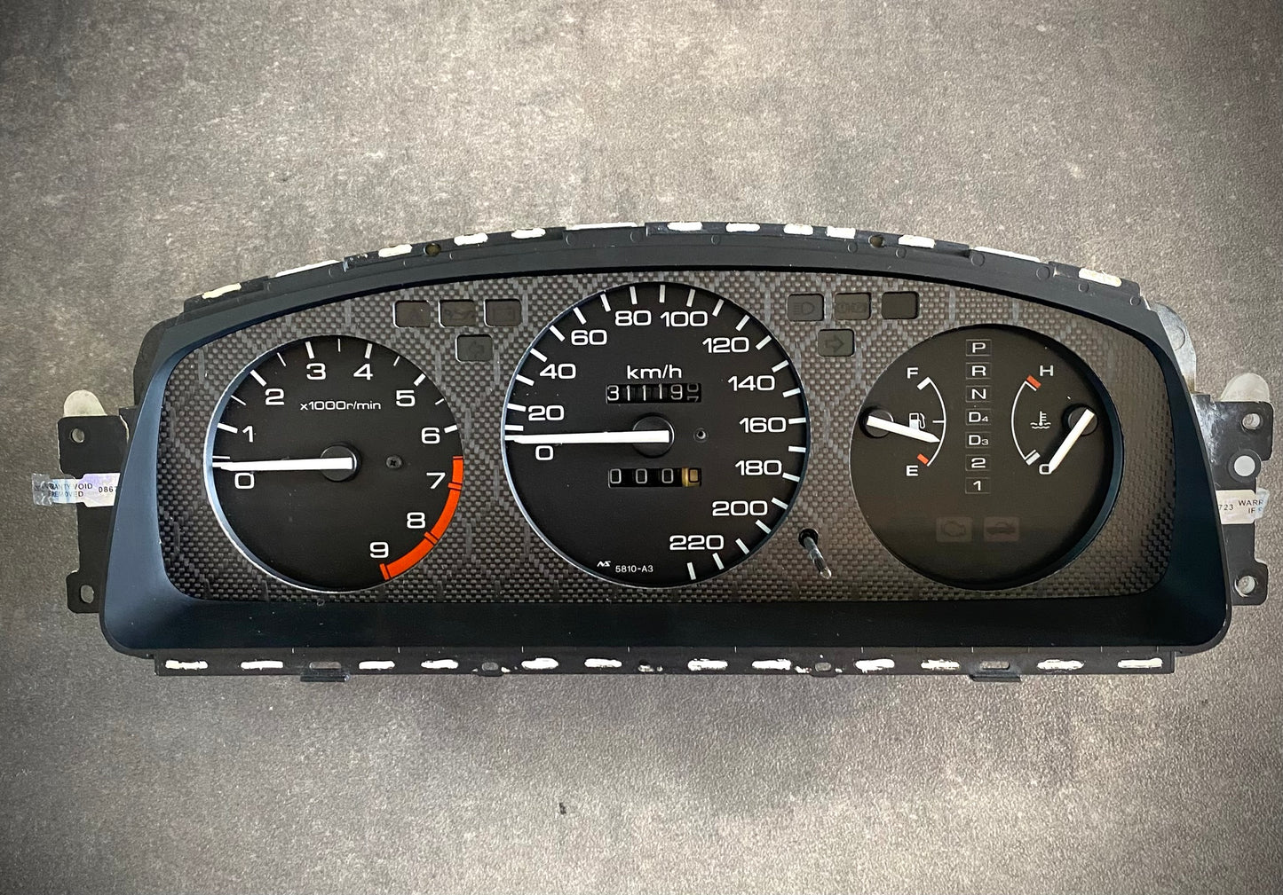 Real Honeycomb Carbon Fiber Gauge Cluster Bezel Skin for Honda Civic 5th gen 92-95