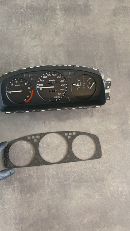 Real Forged Carbon Fiber Gauge Cluster Bezel Skin for Honda Civic 5th gen 92-95